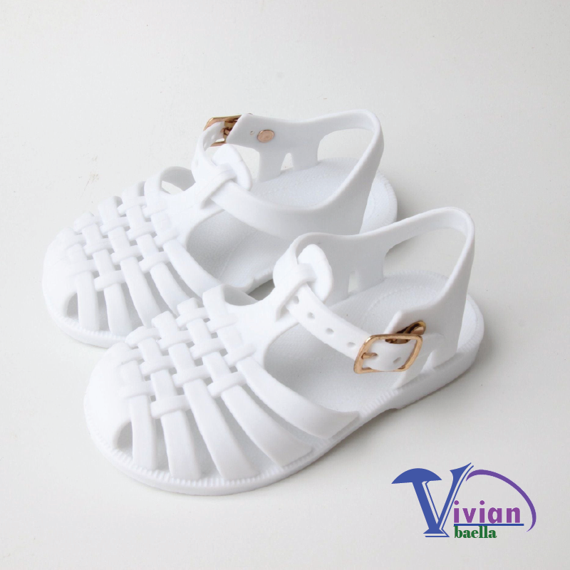 White Jelly sandal - sandal selop wanita branded 2023 - vivianbaella